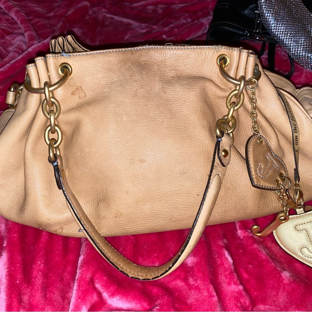 Juicy Couture Tan Leather Shoulder Bag with Gold-Tone Logo - Picture 2 of 13